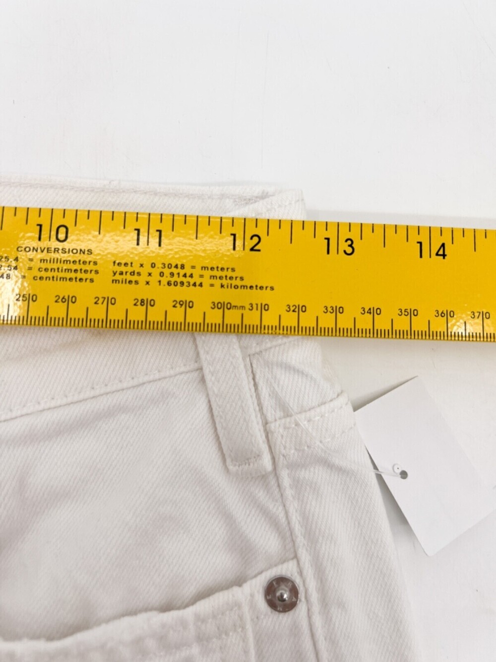NEW Frame Jeans Womens 24 White Denim Distressed Ripped Mini Slit Le Jane Crop - Picture 5 of 15
